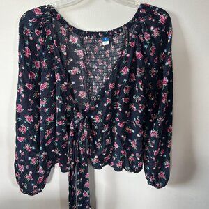 Floral Wrap Blouse